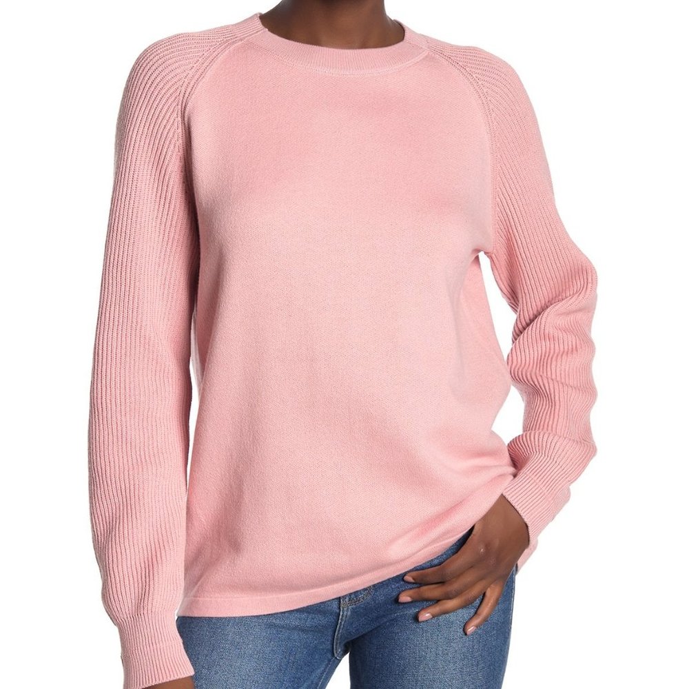 Vince Raglan Sleeve Ribbed Knit Crew Neck Sweater